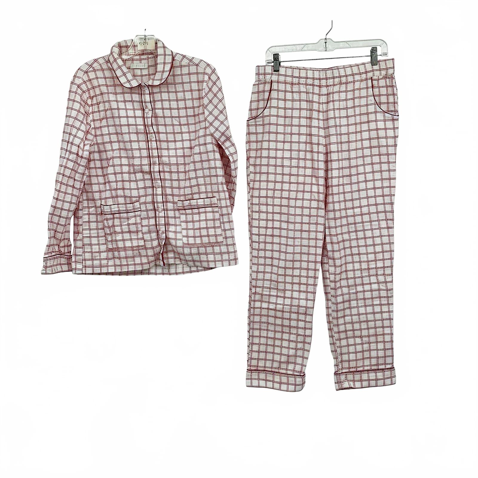 Lake White-Pink 100% Cotton Pajama Set