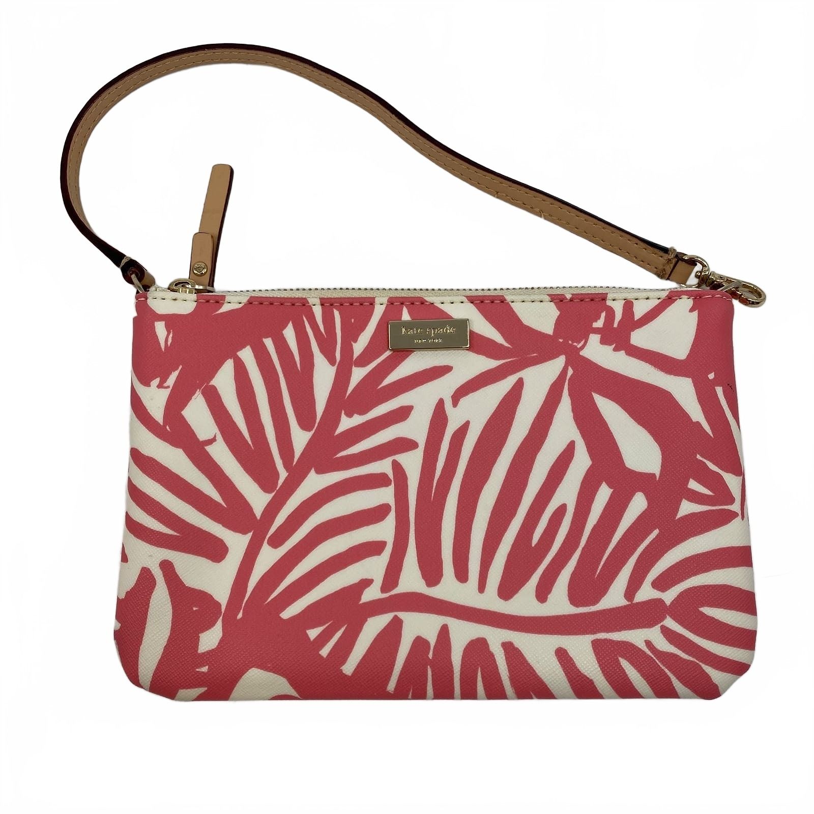 Kate Spade Pink Leaf Print Wristlet