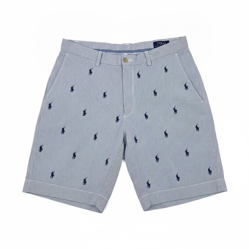 Polo by Ralph Lauren Blue Stripe Flat Front Shorts