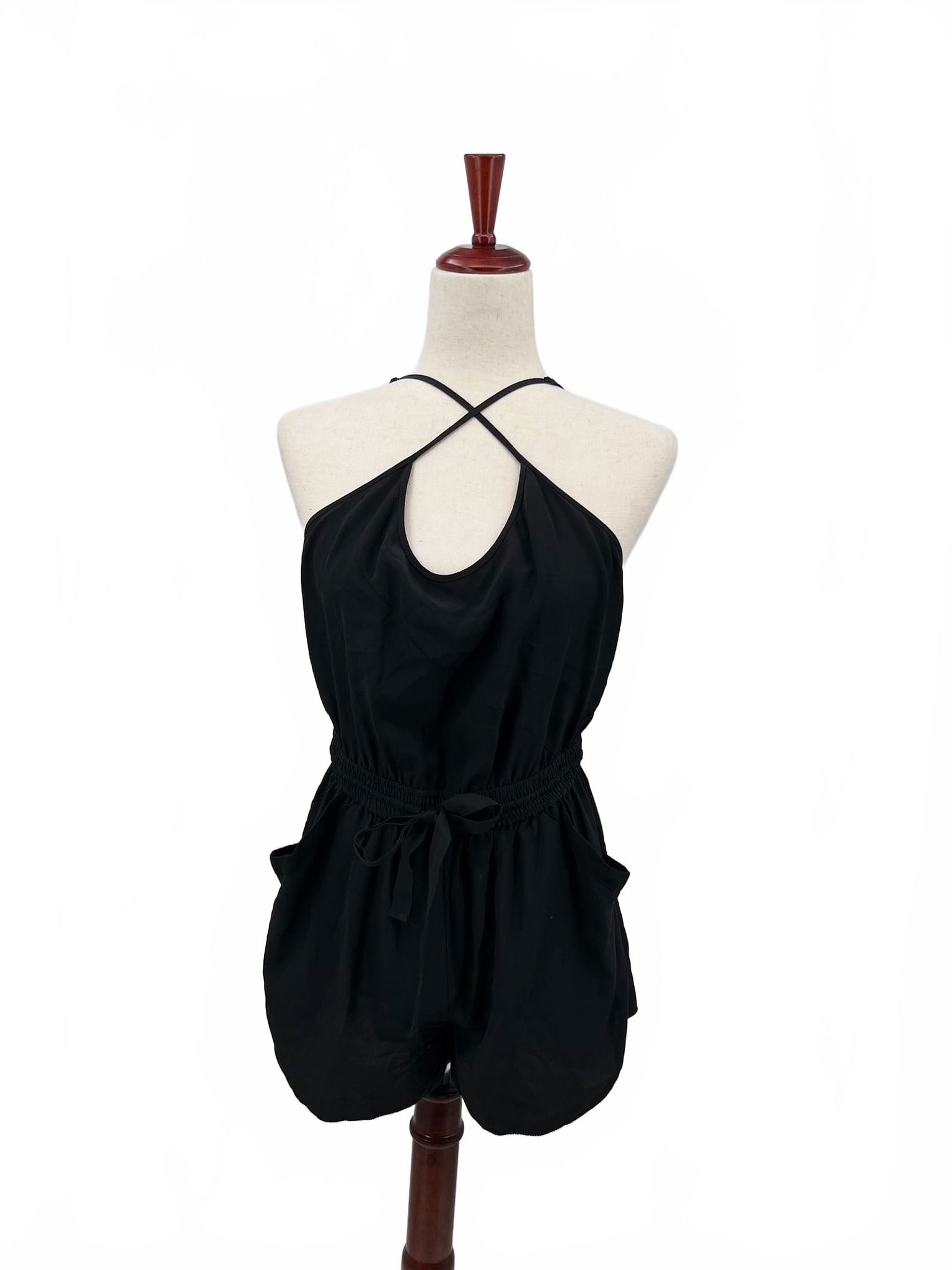 Wilfred Black Silk One-Piece Romper