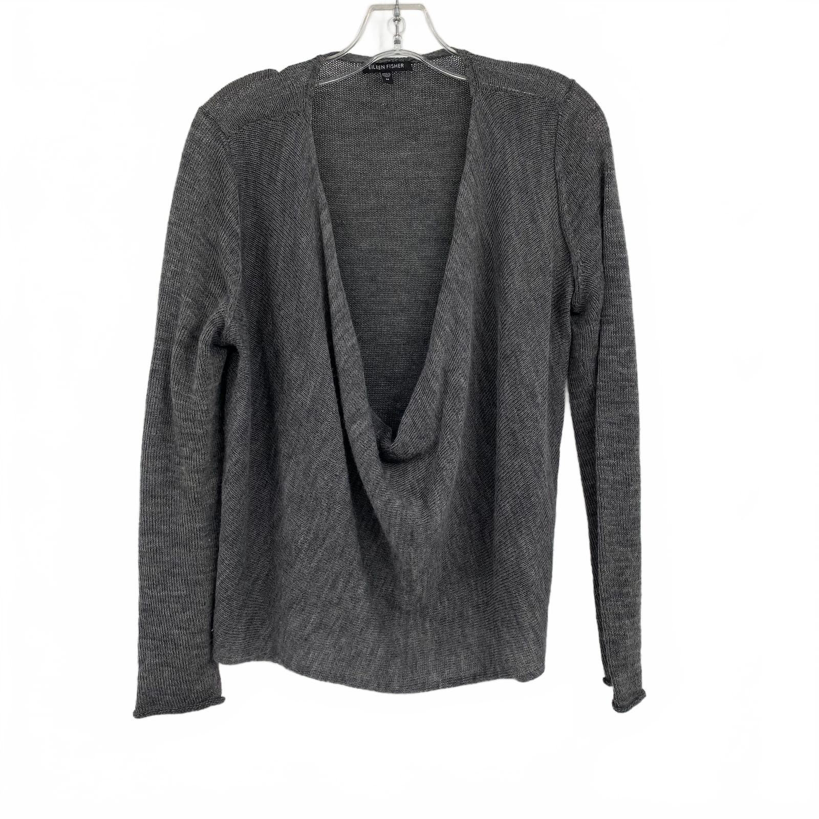 Eileen Fisher Gray Alpaca Wool Nylon Pullover