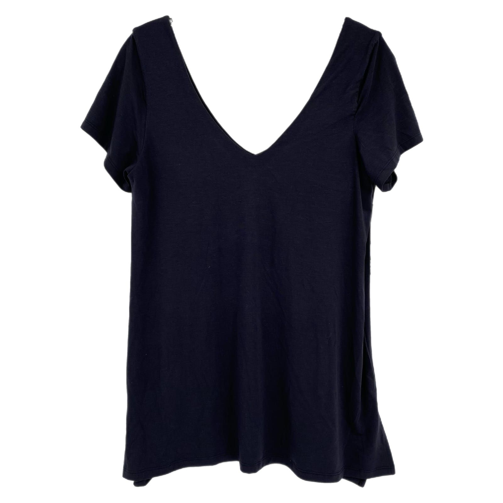 Athleta Black V-Neck Short Sleeve Tee