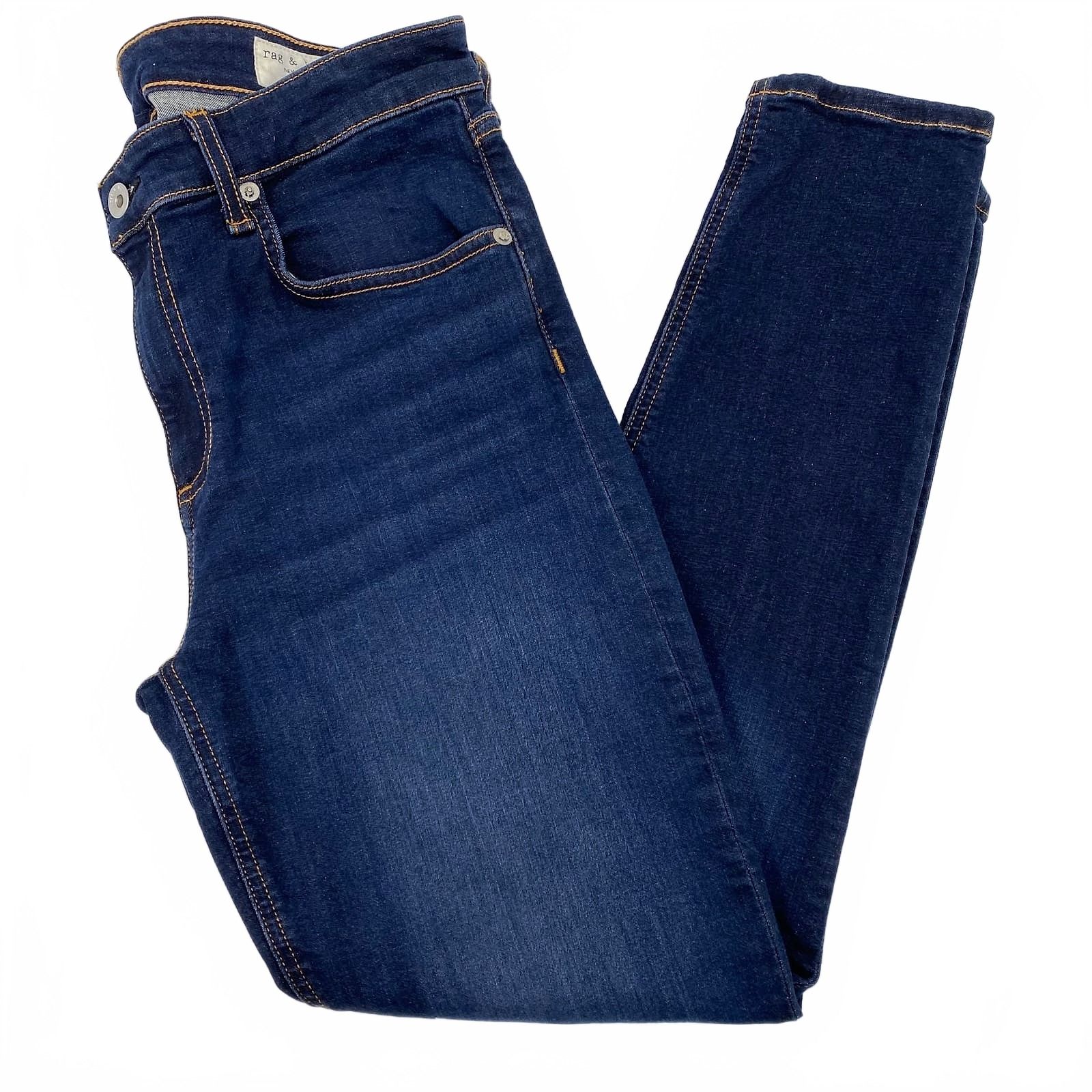 Rag & Bone Dark Wash Cate Mid-Rise Ankle Skinny Jeans