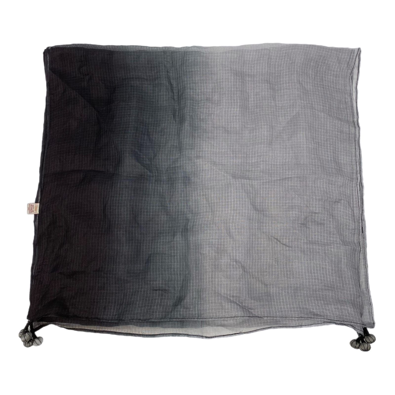 Fabindia Black Gray Ombré Silk Scarf
