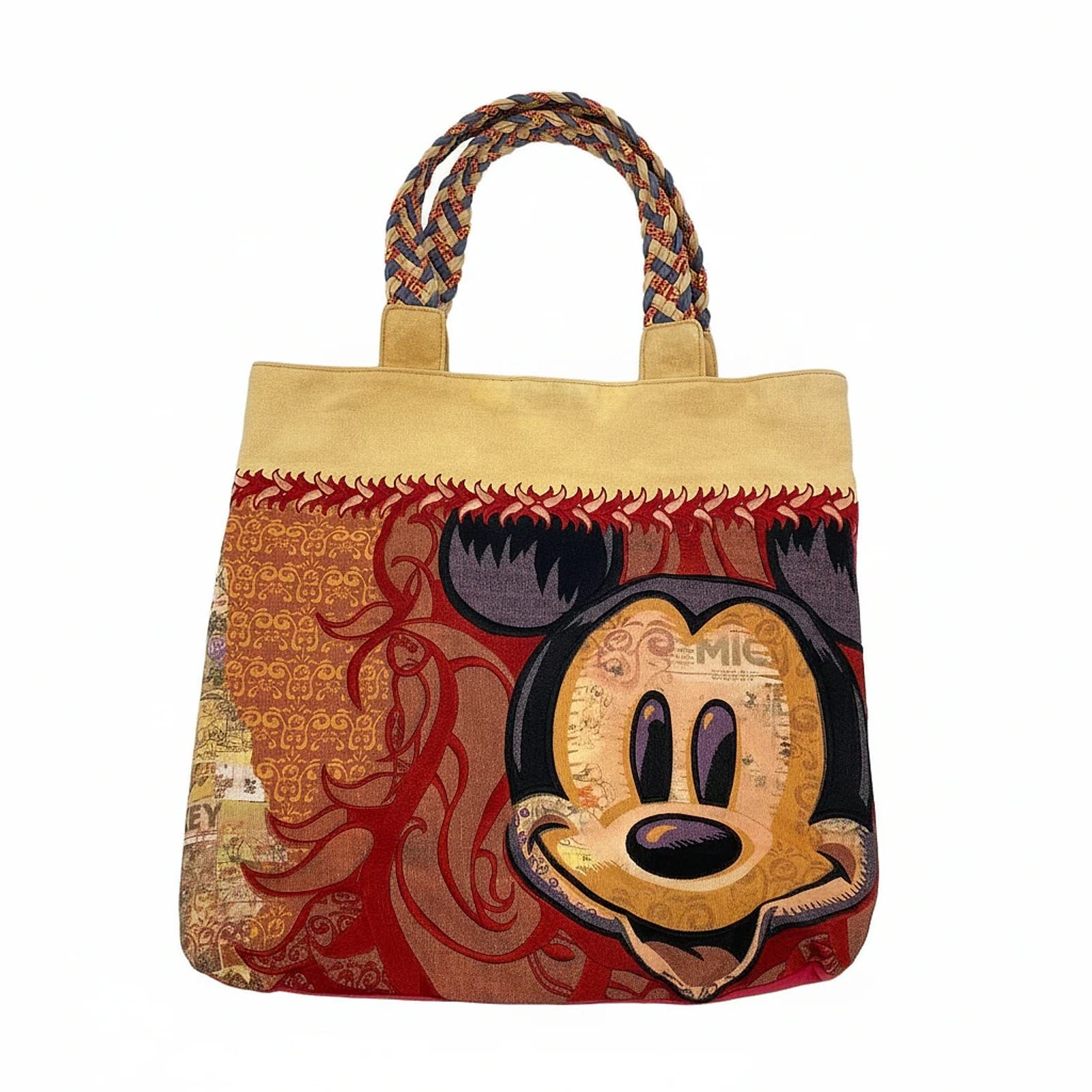 Vintage Red Mickey Mouse Canvas Tote Bag