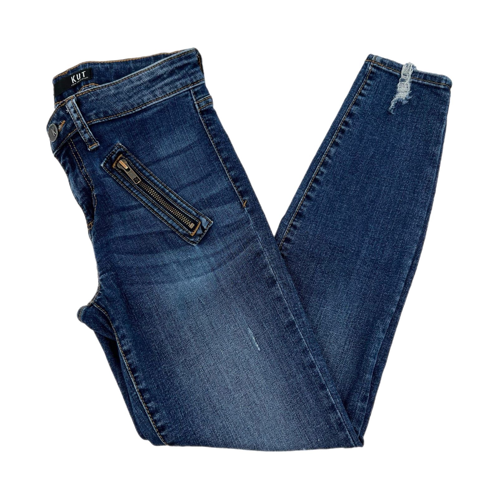 Kut From The Kloth Blue Connie Ankle Skinny Jeans Dark Wash