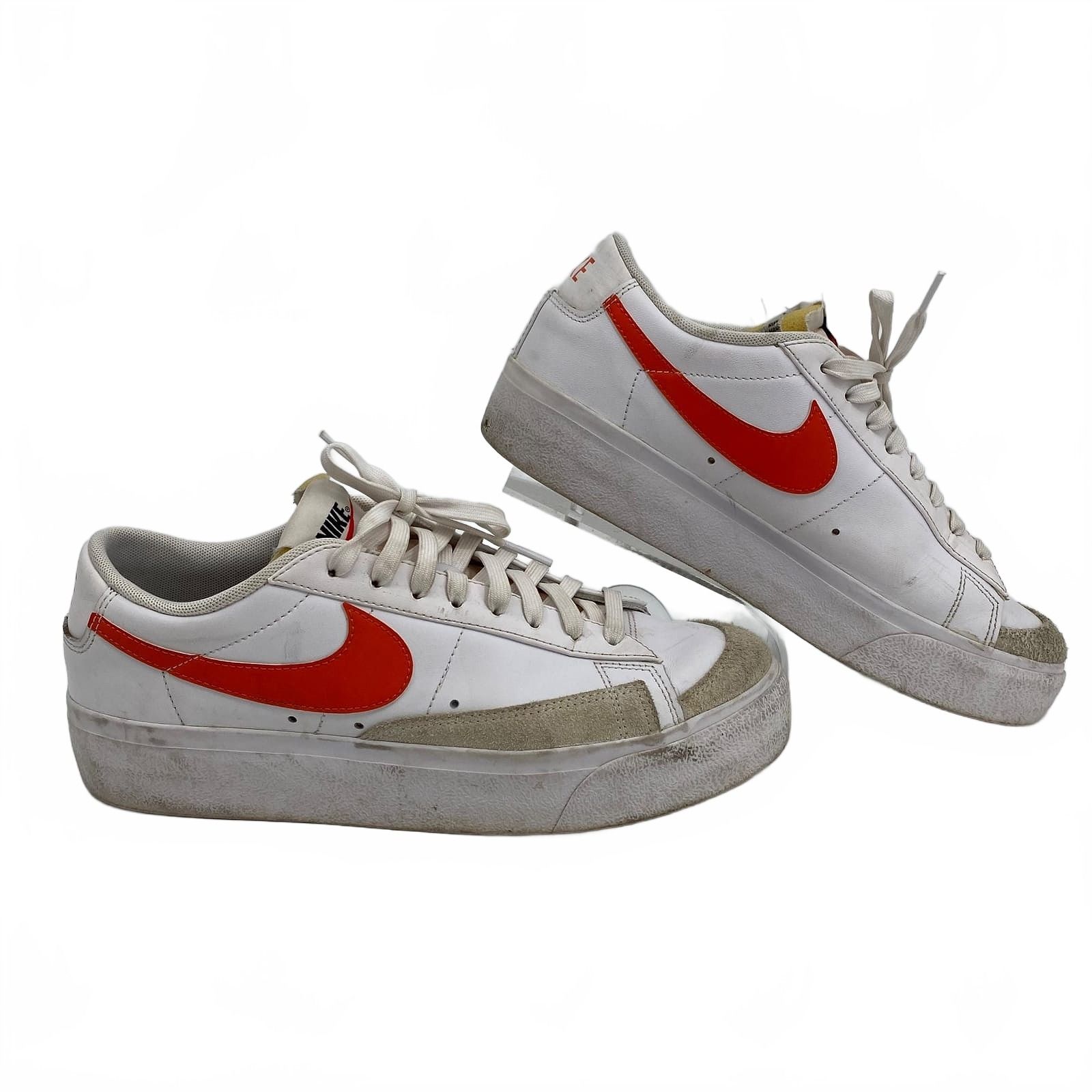 Nike White Orange Platform Blazer Sneakers