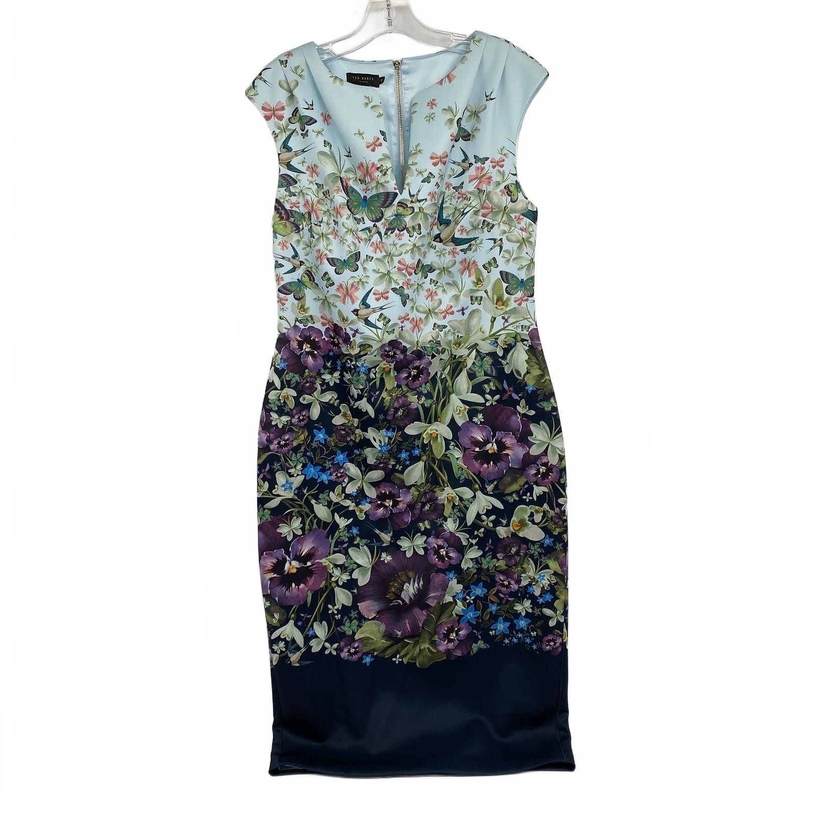 Ted Baker Butterfly Print Midi Dress
