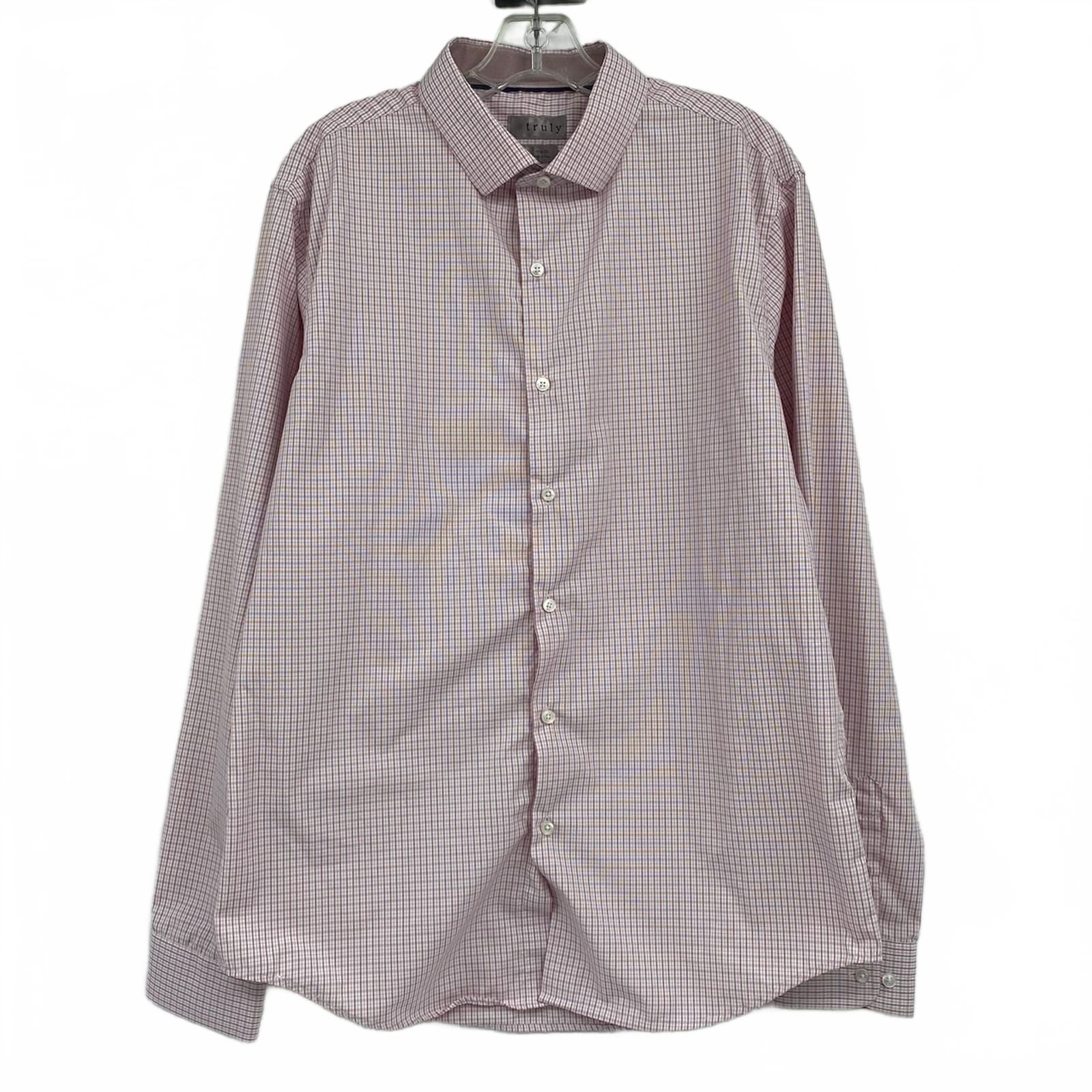 Truly White Red Plaid Button Down Shirt