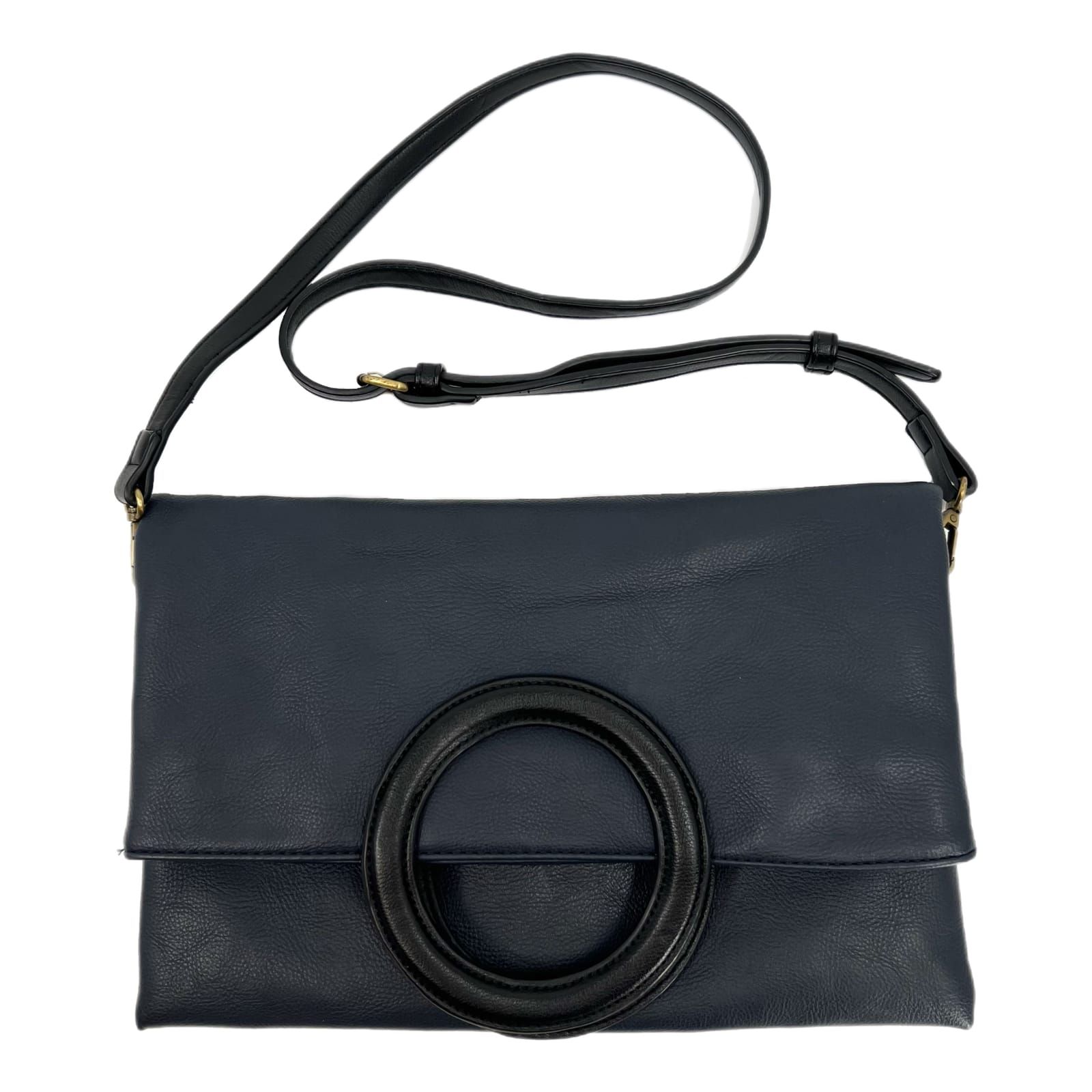 Anthropologie Blue Fold Over Crossbody Bag