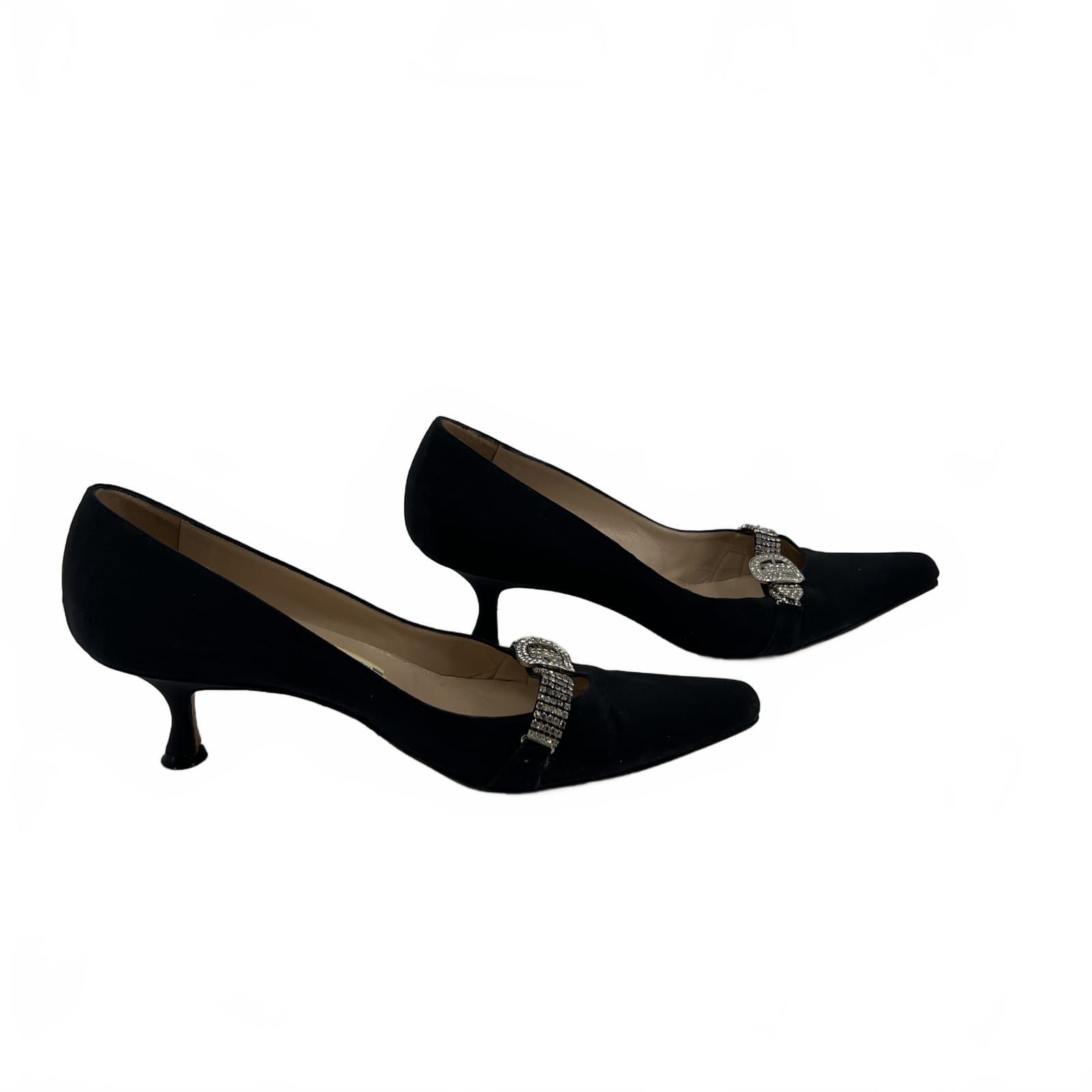 Manolo Blahnik Black Synthetic Rhinestone Heels
