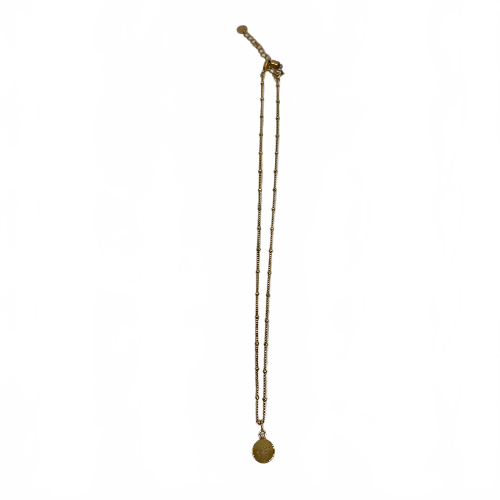 Brook & York Gold Necklace Pendant K Engraved