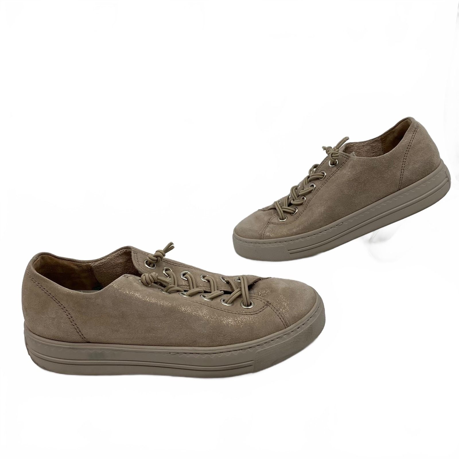 Paul Green Beige Leather No-Tie Sneakers