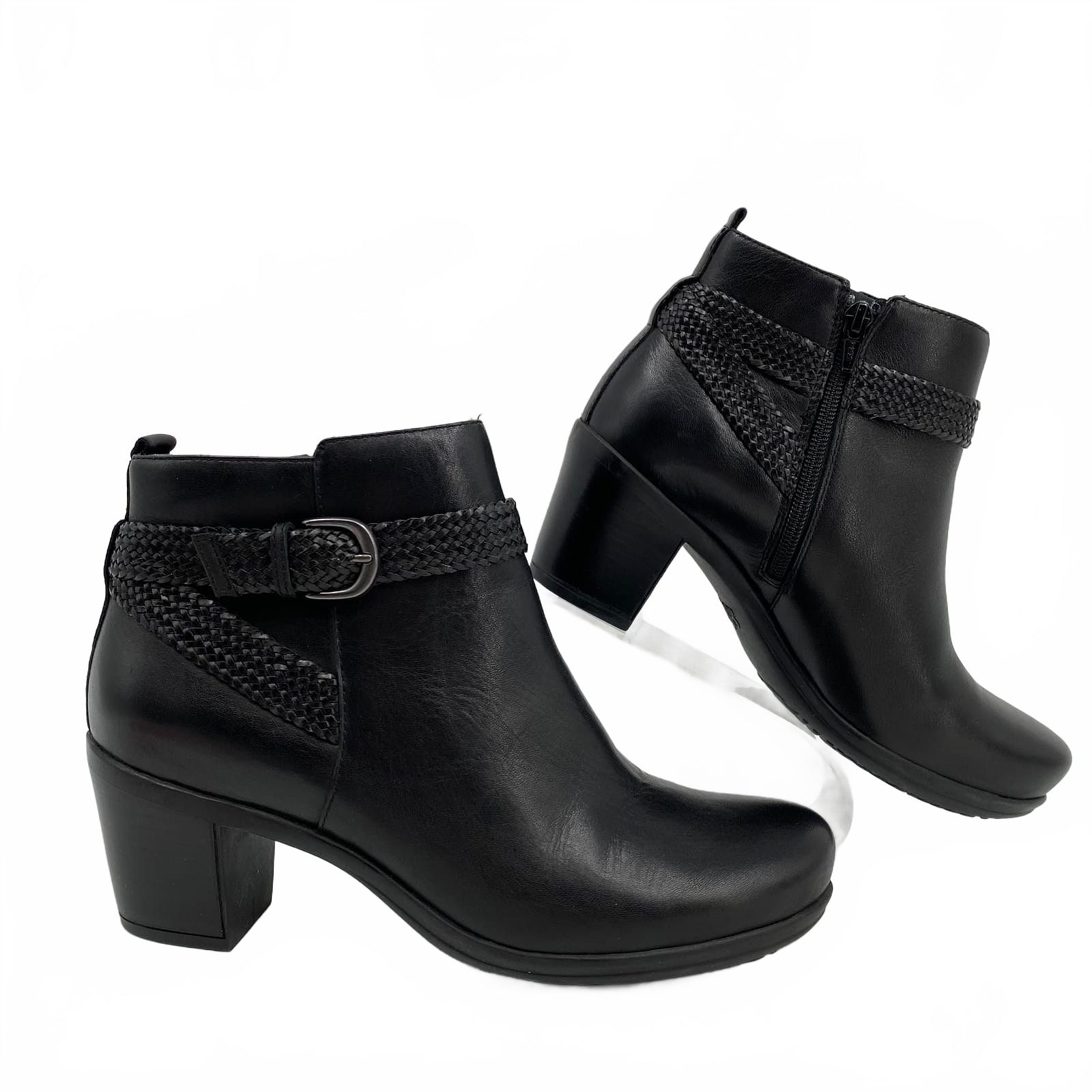 Abeo Black Leather Ankle Boots
