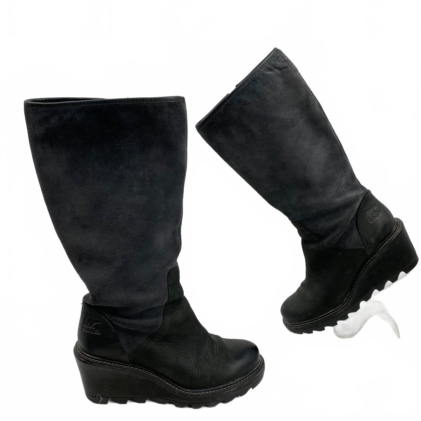 Sorel Black Heeled Boots Platform