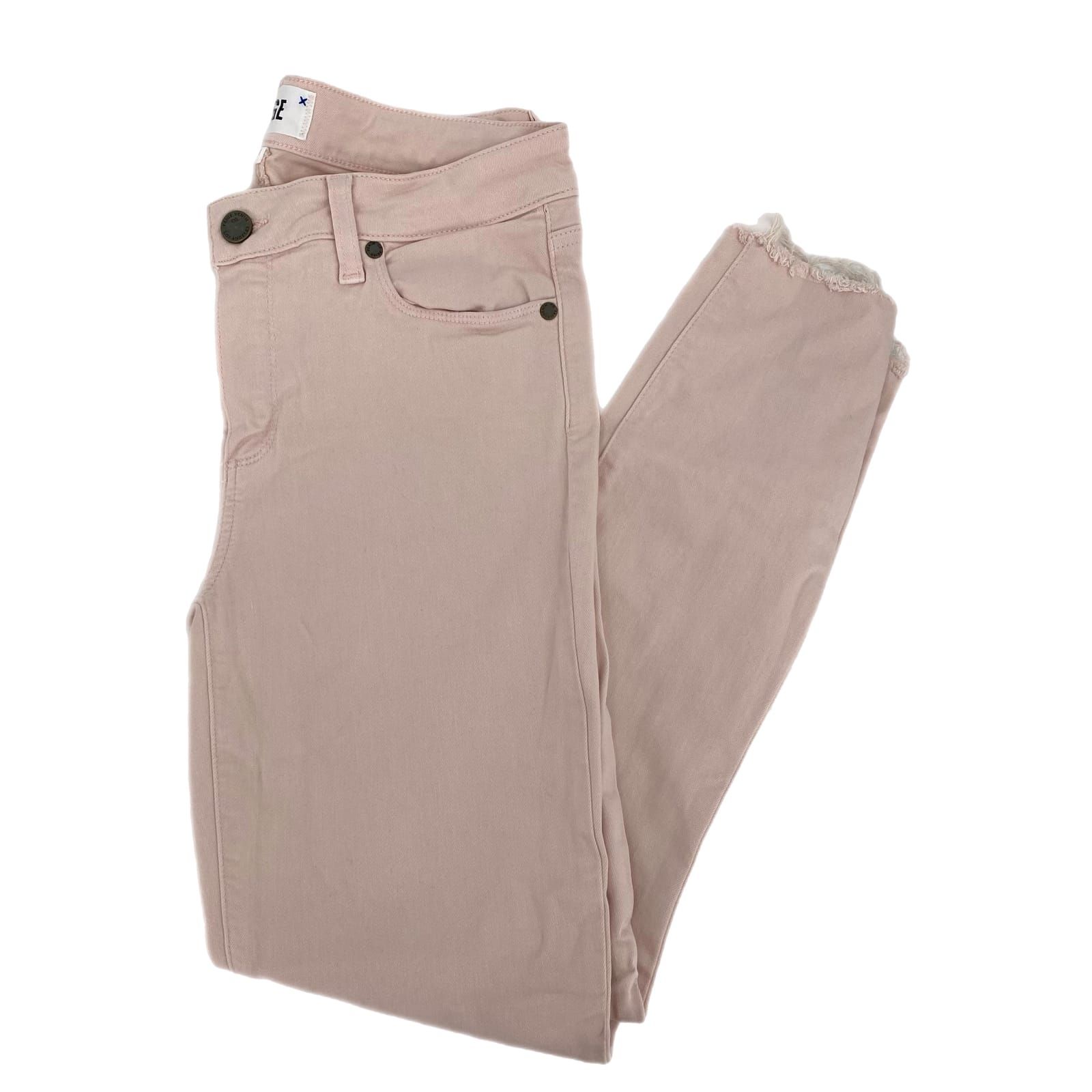 PAIGE Pink Mid-Rise Skinny Jeans
