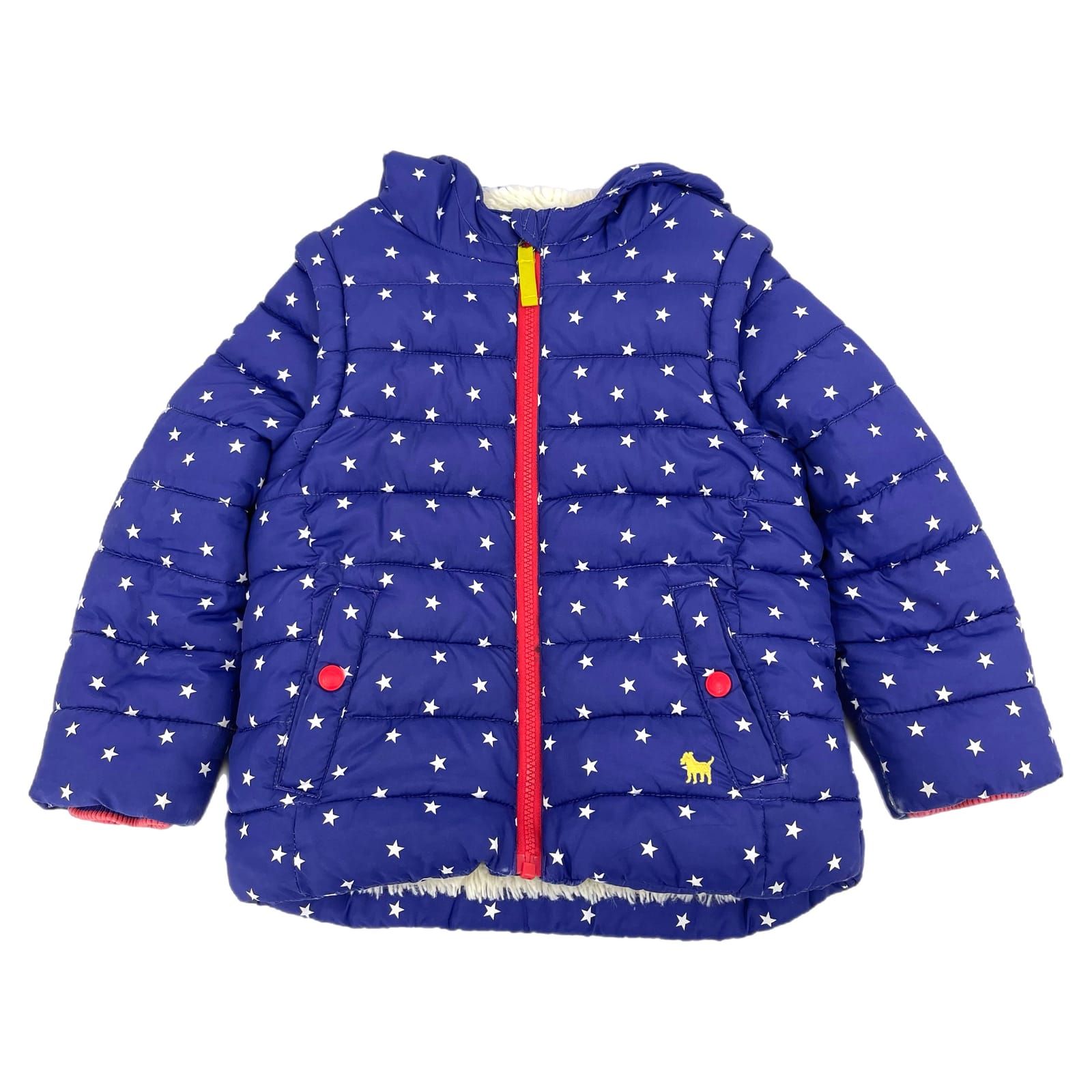 Mini Boden Blue Star Print Puffer Jacket