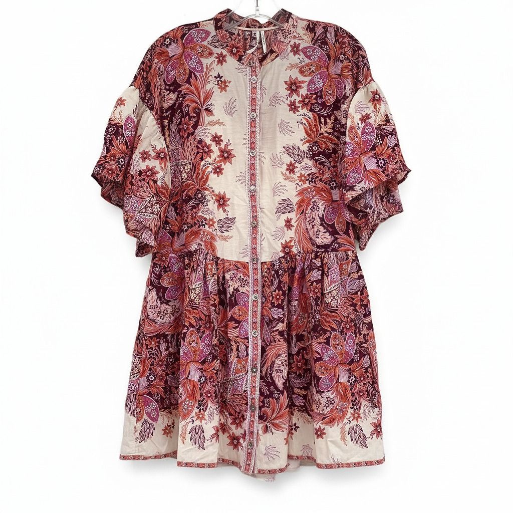Anthropologie Pink Purple Janelle Mini Dress