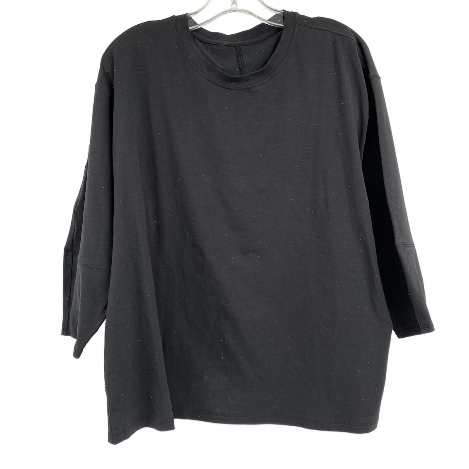 Lululemon Black Speckled 3/4 Sleeve Tee