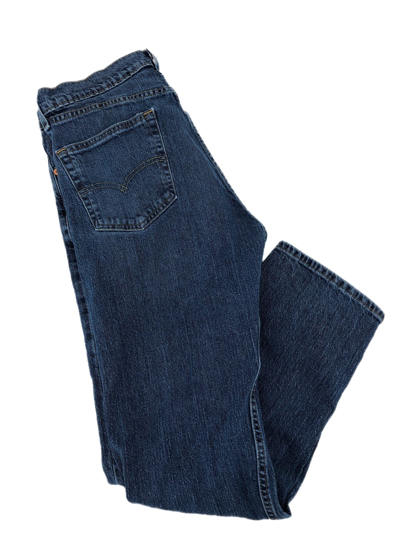 Levi's Blue Straight Leg Jeans Leg Mid Rise 34in Inseam