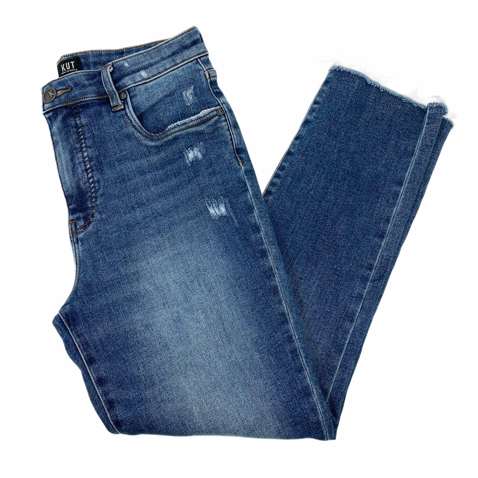 Kut from the Kloth Medium Wash Reese Fab Ab Ankle Straight Je ans