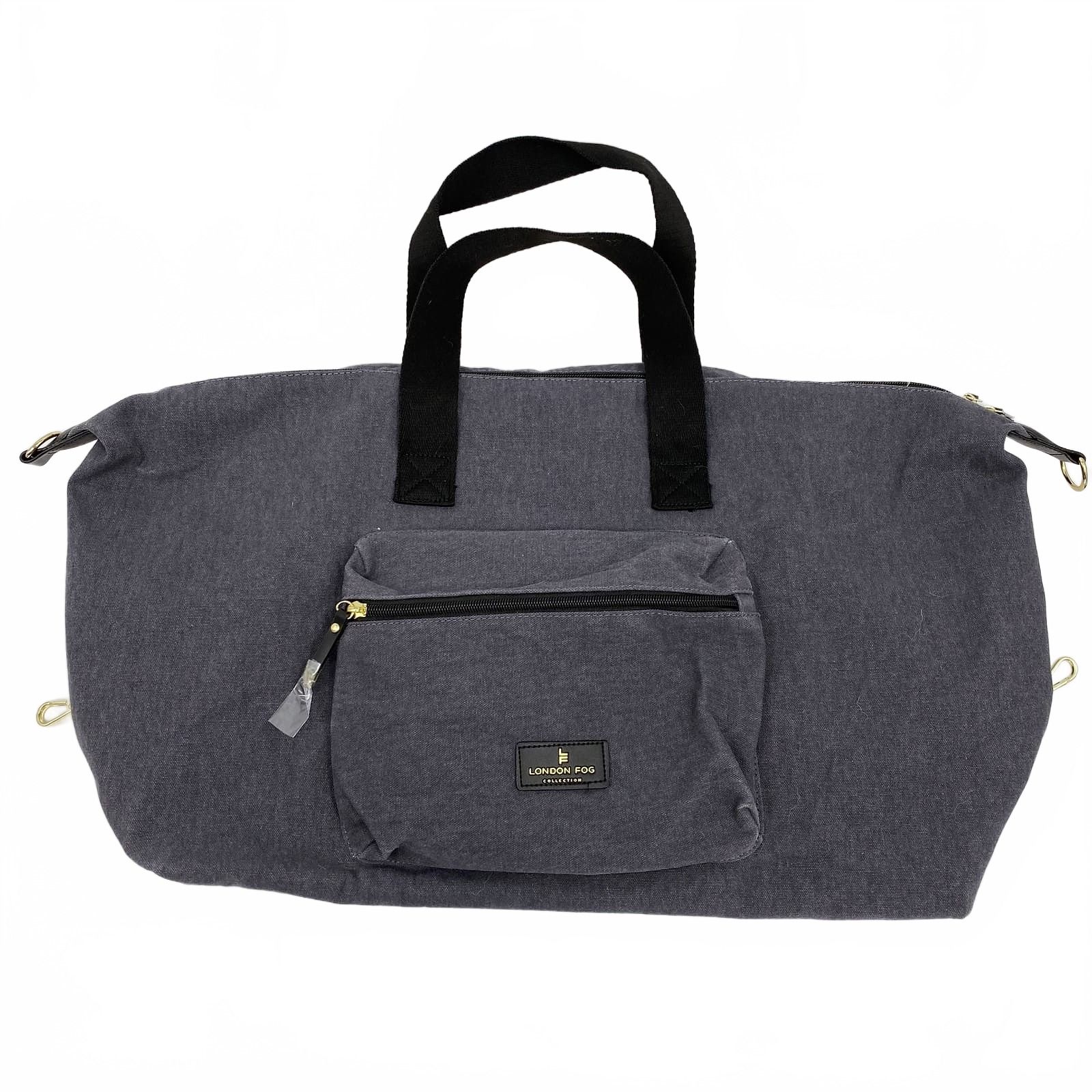 London Fog Gray Travel Bag Canvas Weekender