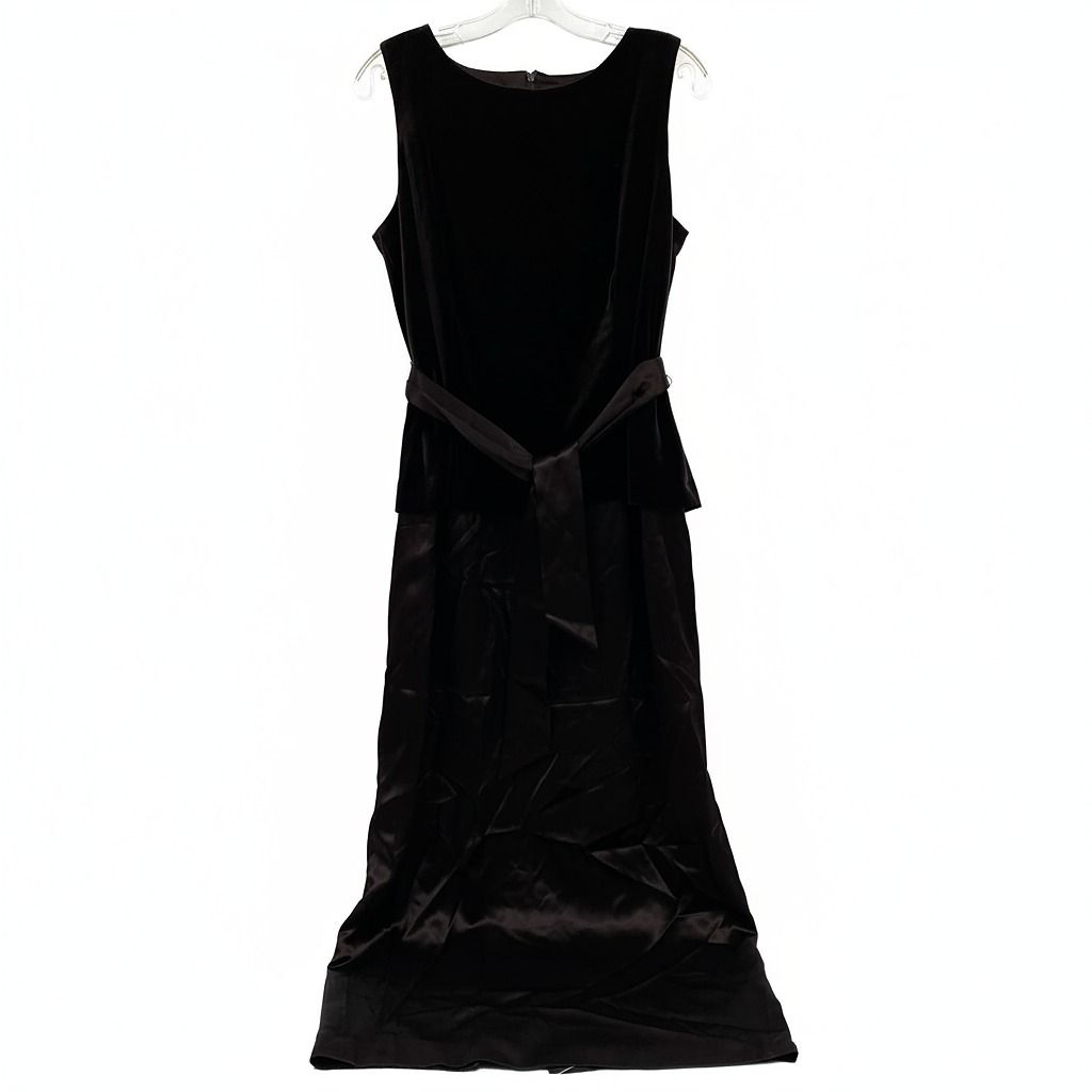 Talbots Brown Velvet Satin Maxi Dress