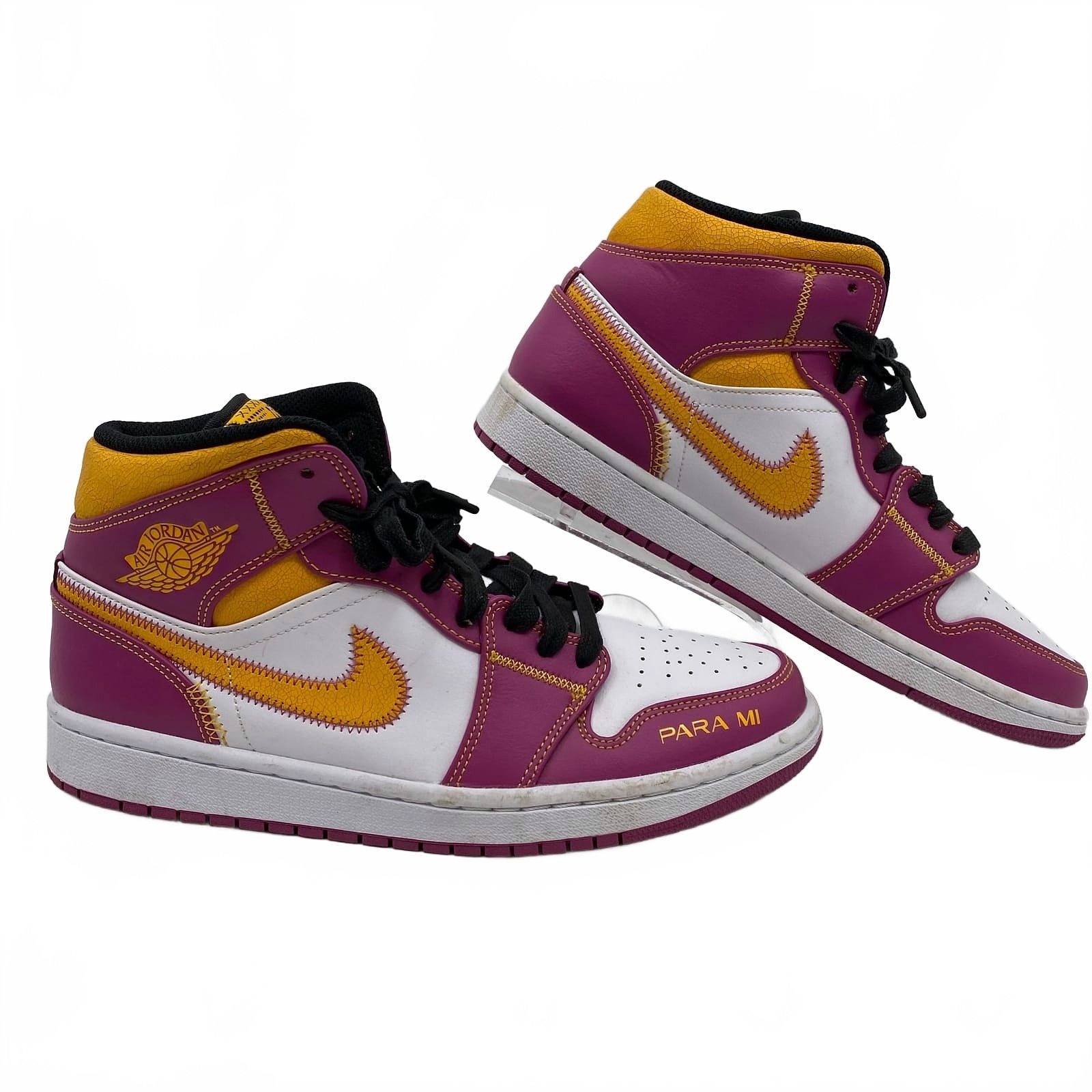 Nike Purple Orange Dia de Muertos Air Jordan 1 Mid Sneakers