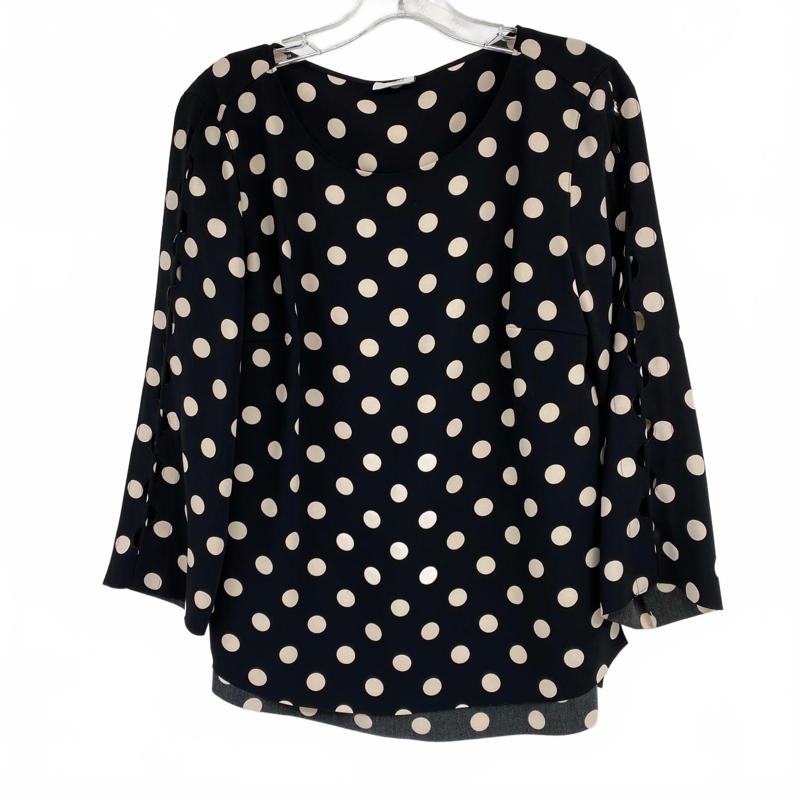 Akris Punto White/Black Polka Dot Blouse