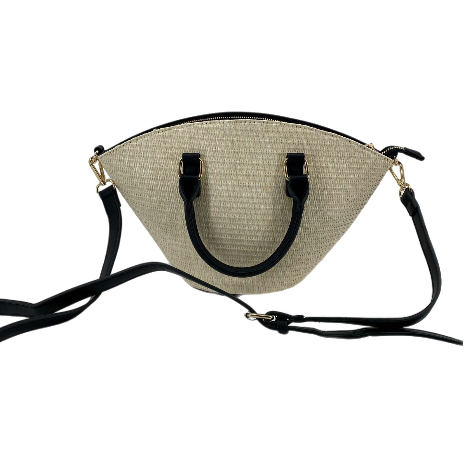 Atrie Beige Straw Shoulder Bag