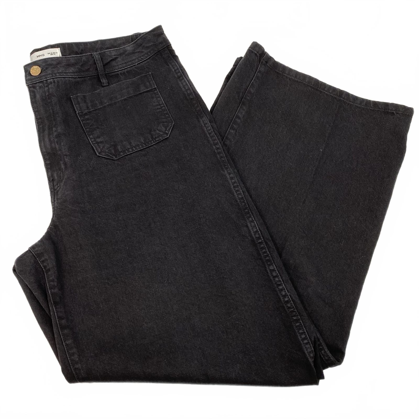 Mango Black Wide-Leg Jeans