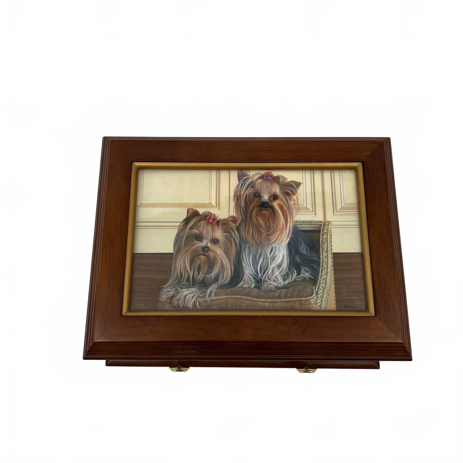 Patricia Bourque Gold Yorkie Jewelry Box