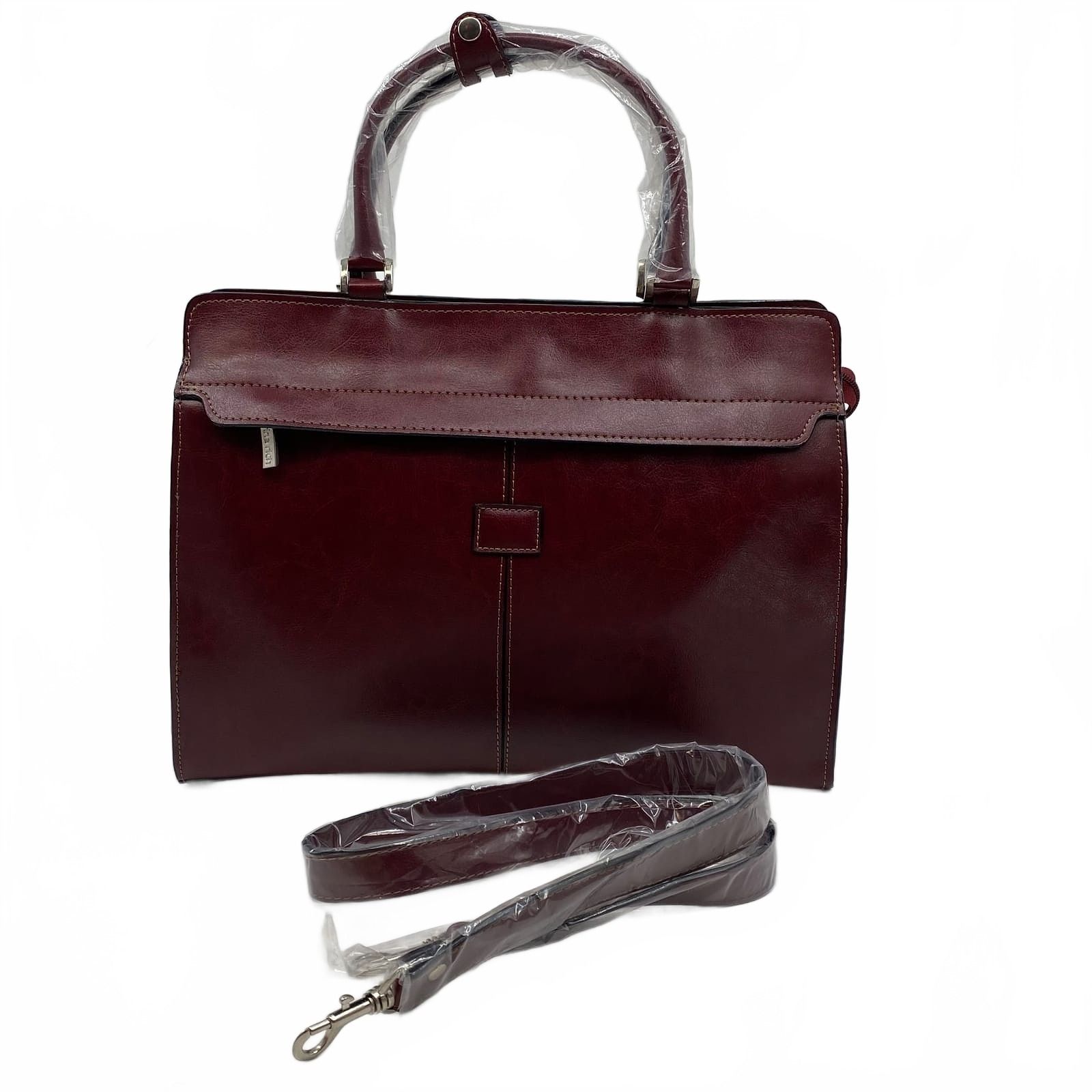 Rina Rich Red Faux Leather Satchel