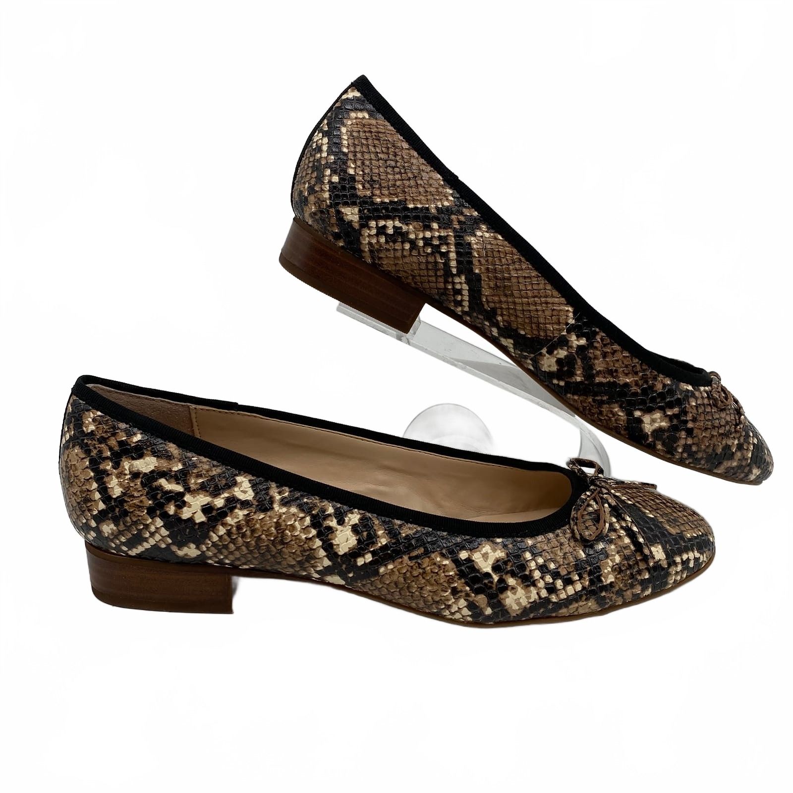 1901 Brown Black Snakeskin Ballet Flats