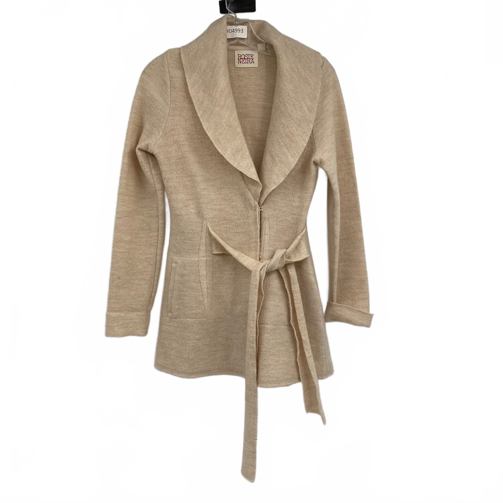 Rosie Neira Beige 100% Wool Shrug Cardigan