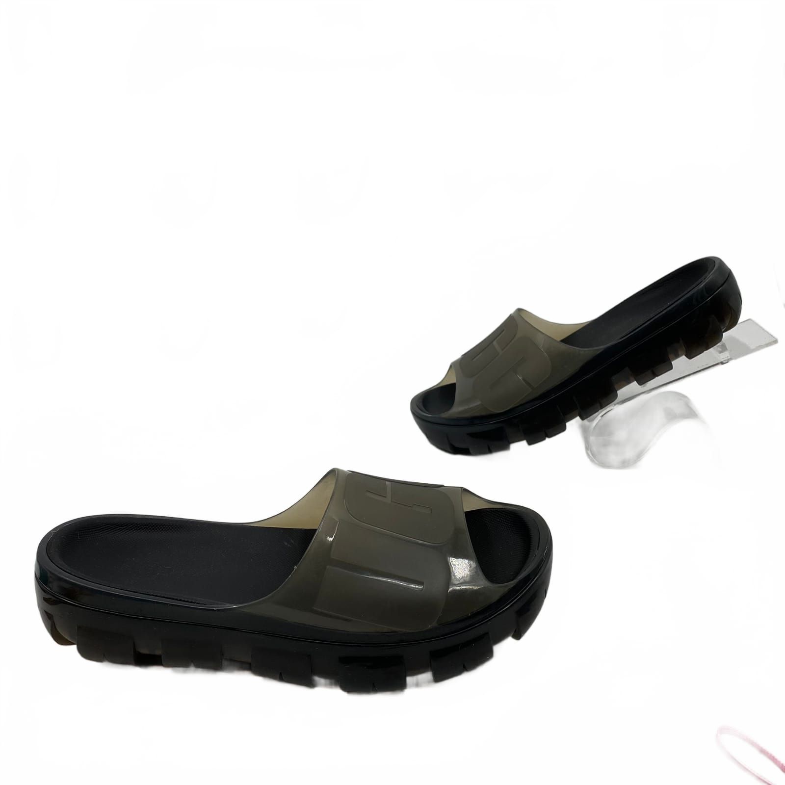 UGG Black Synthetic Slide Sandals