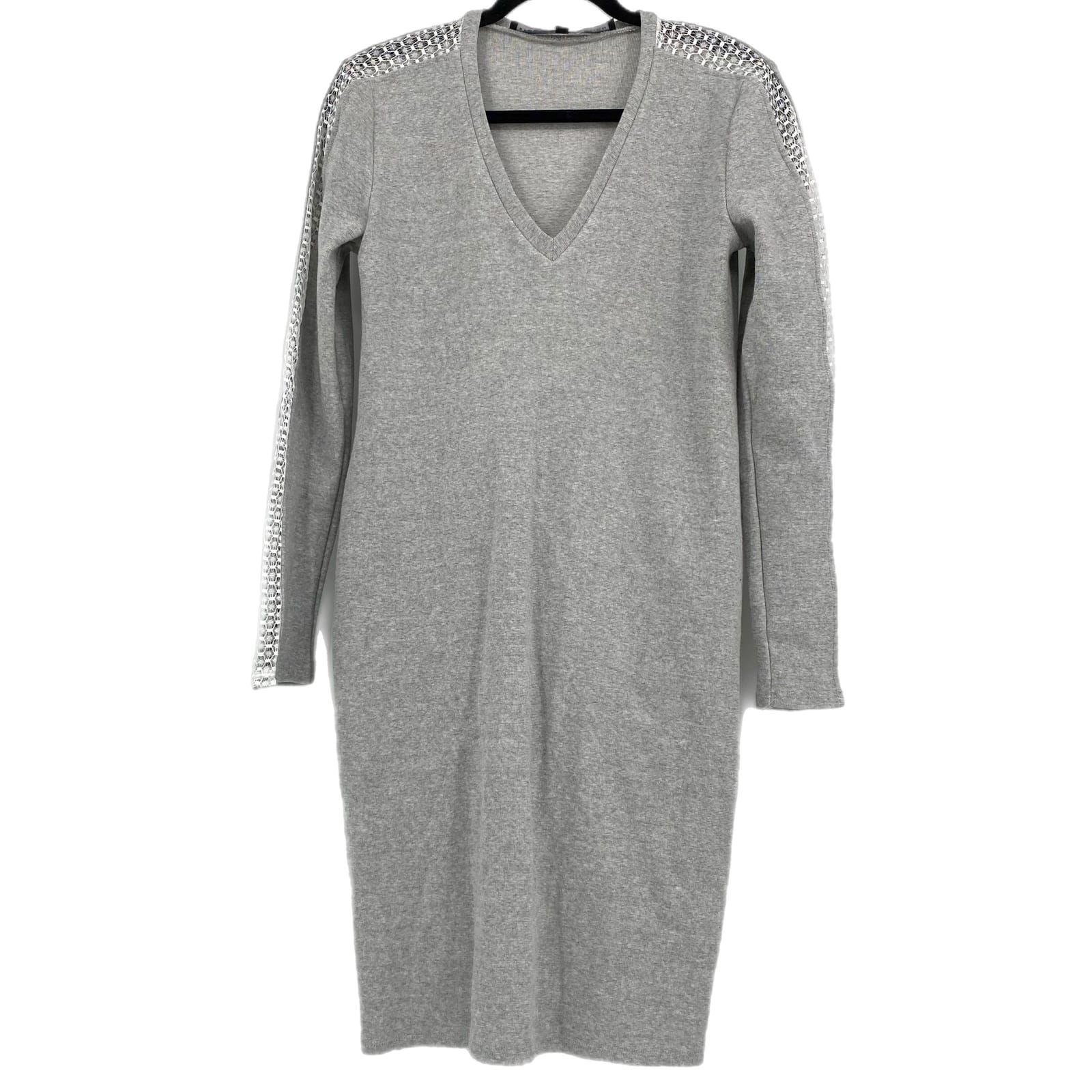 Gray Cotton Sweater Dress