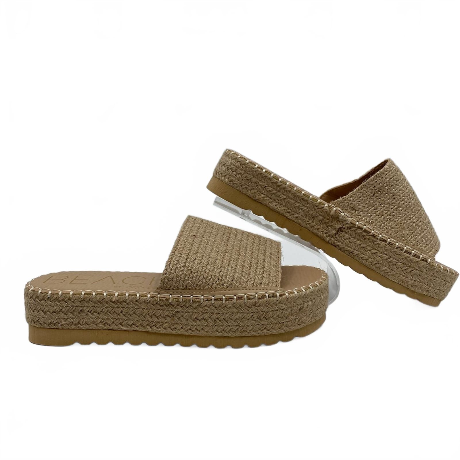 Beach by Matisse Beige Del Mar Jute Platform Slide Sandals