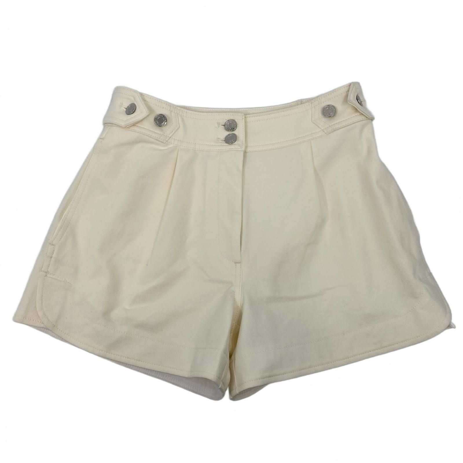 Derek Lam 10 Crosby Cream High Waisted Button Accent Shorts