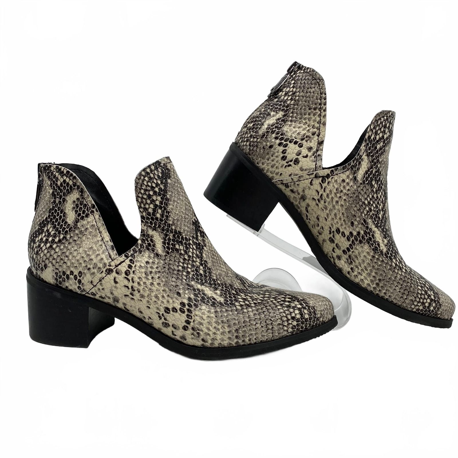 Blondo Black Ankle Boots Snakeskin Print