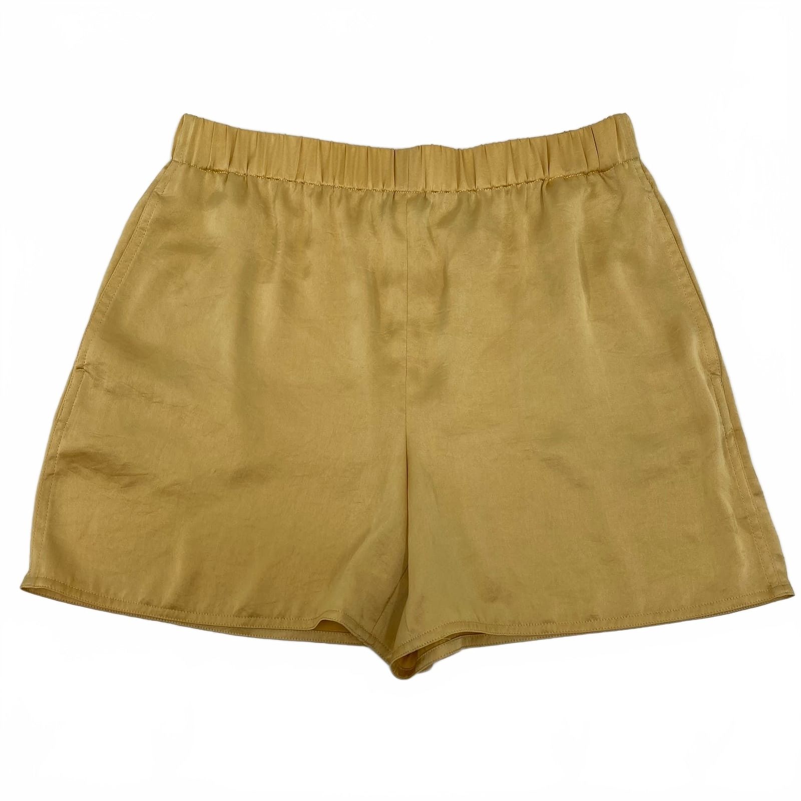 Theory Yellow Satin Shorts