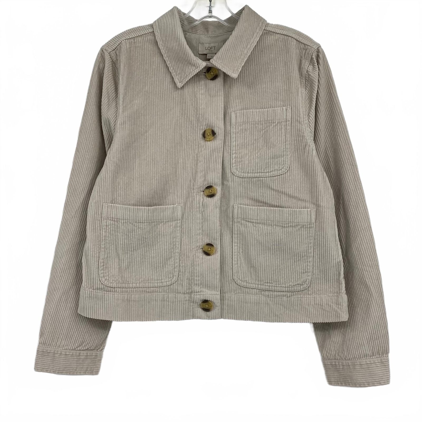 LOFT Beige Corduroy Shacket