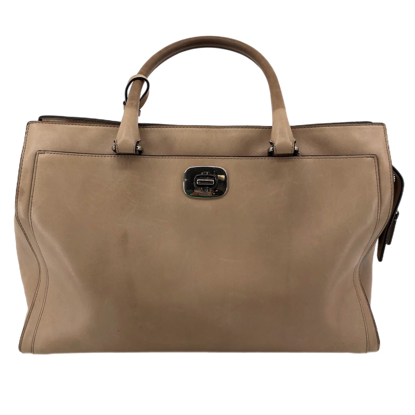 Coach Beige Leather Shoulder Bag