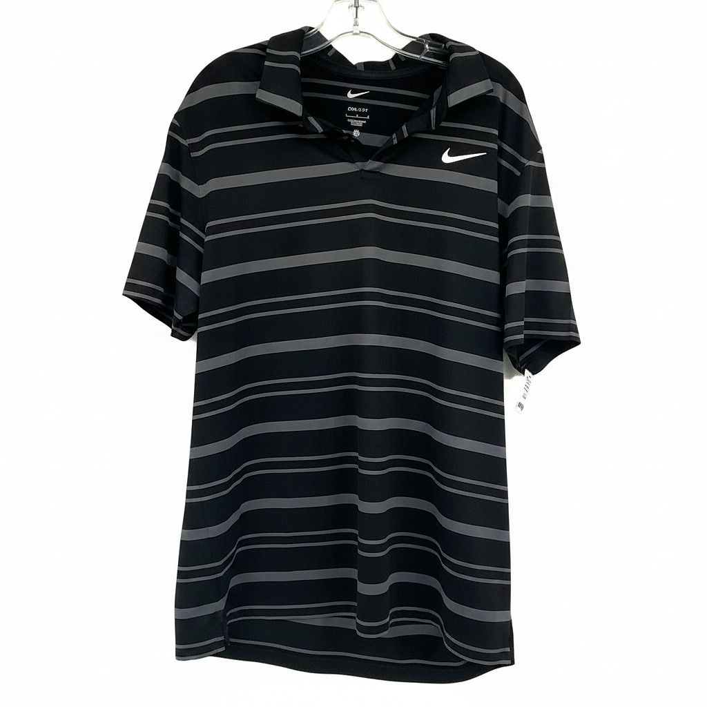 Nike Black/Gray Striped Casual Button Down Shirt