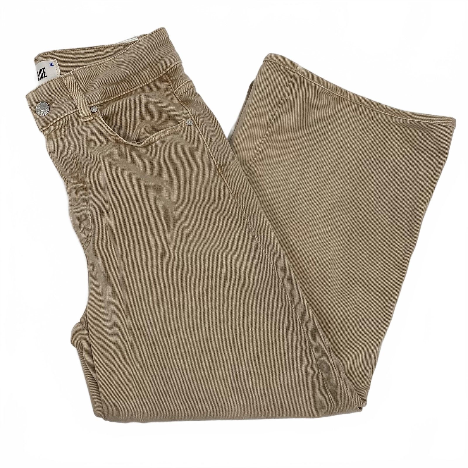 PAIGE Beige Sasha Ankle Wide Leg Jeans