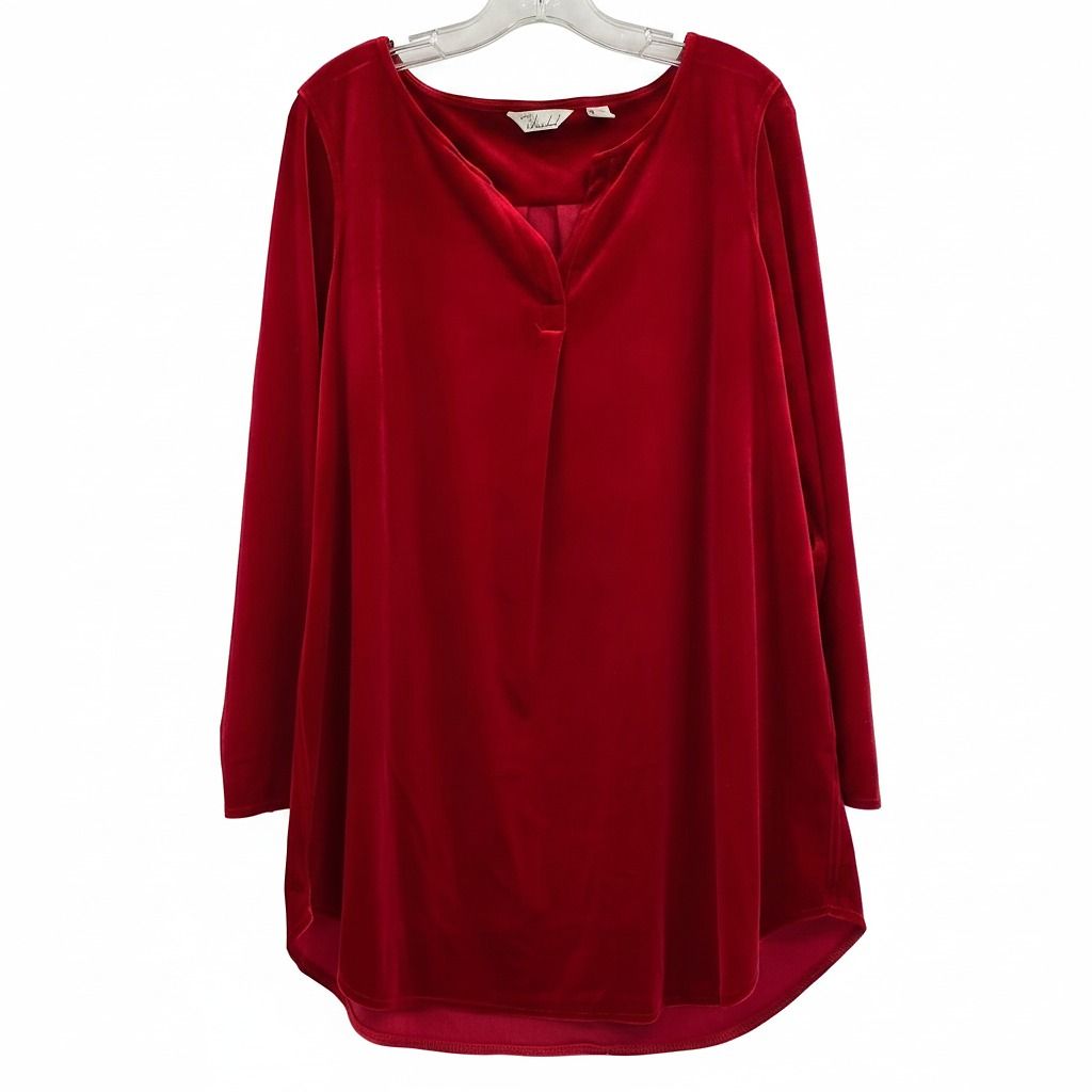 Caffe Marrakesh Red Velvet Tunic Blouse