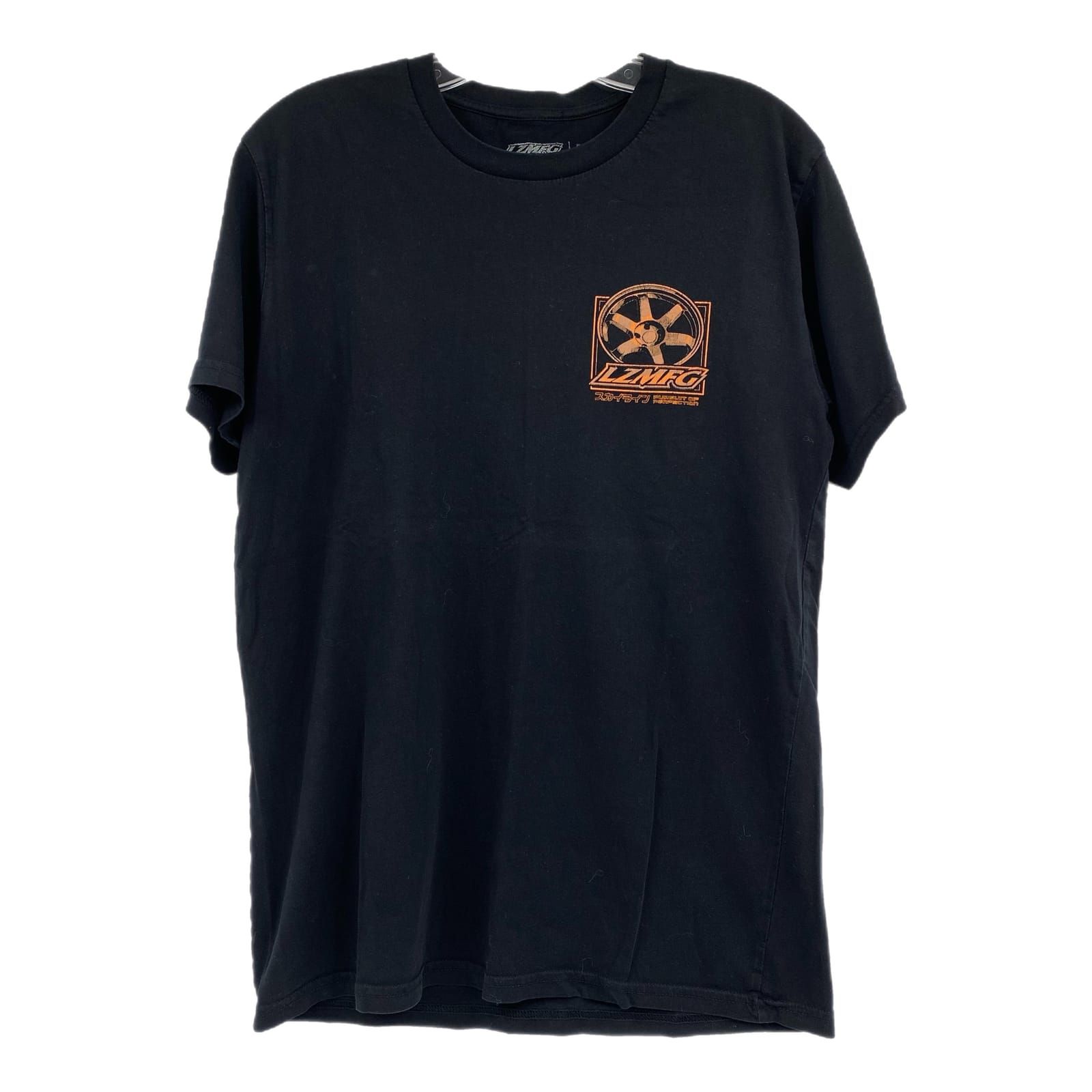 LZMFG Black Cotton Short Sleeve Graphic Tee