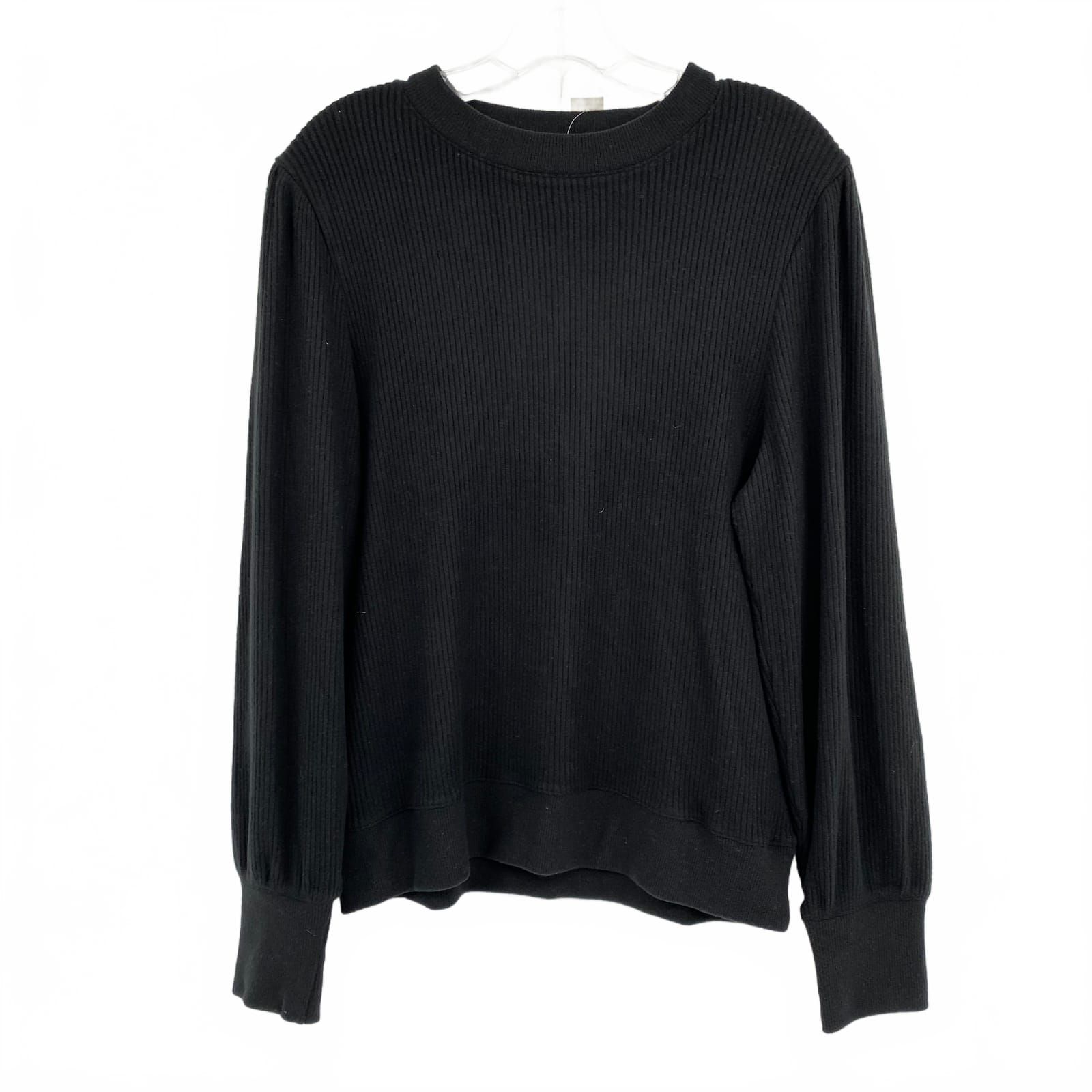 J. Crew Black Brushed Ribbed Pullover Sweater