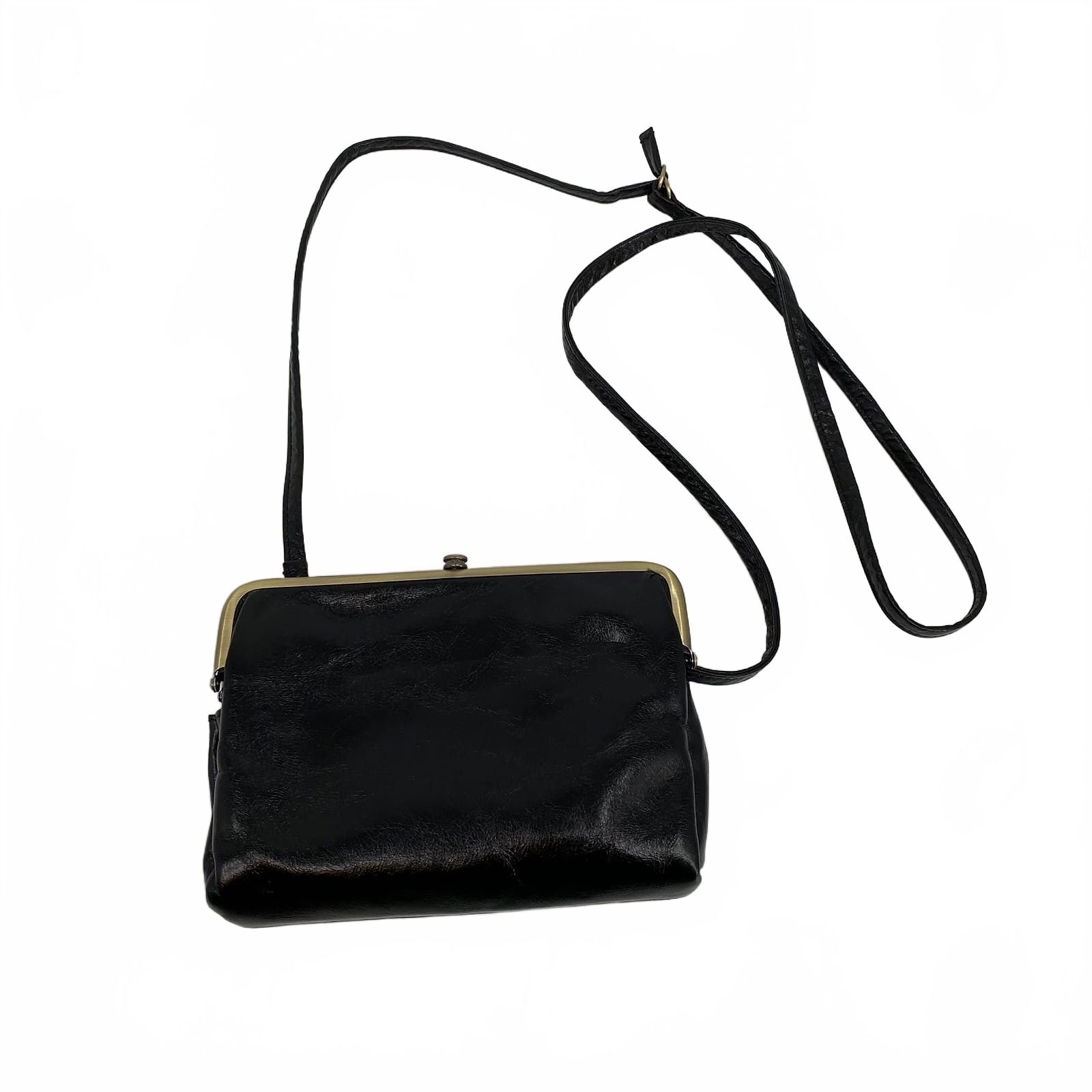 HOBO Black Leather Lauren Crossbody Bag