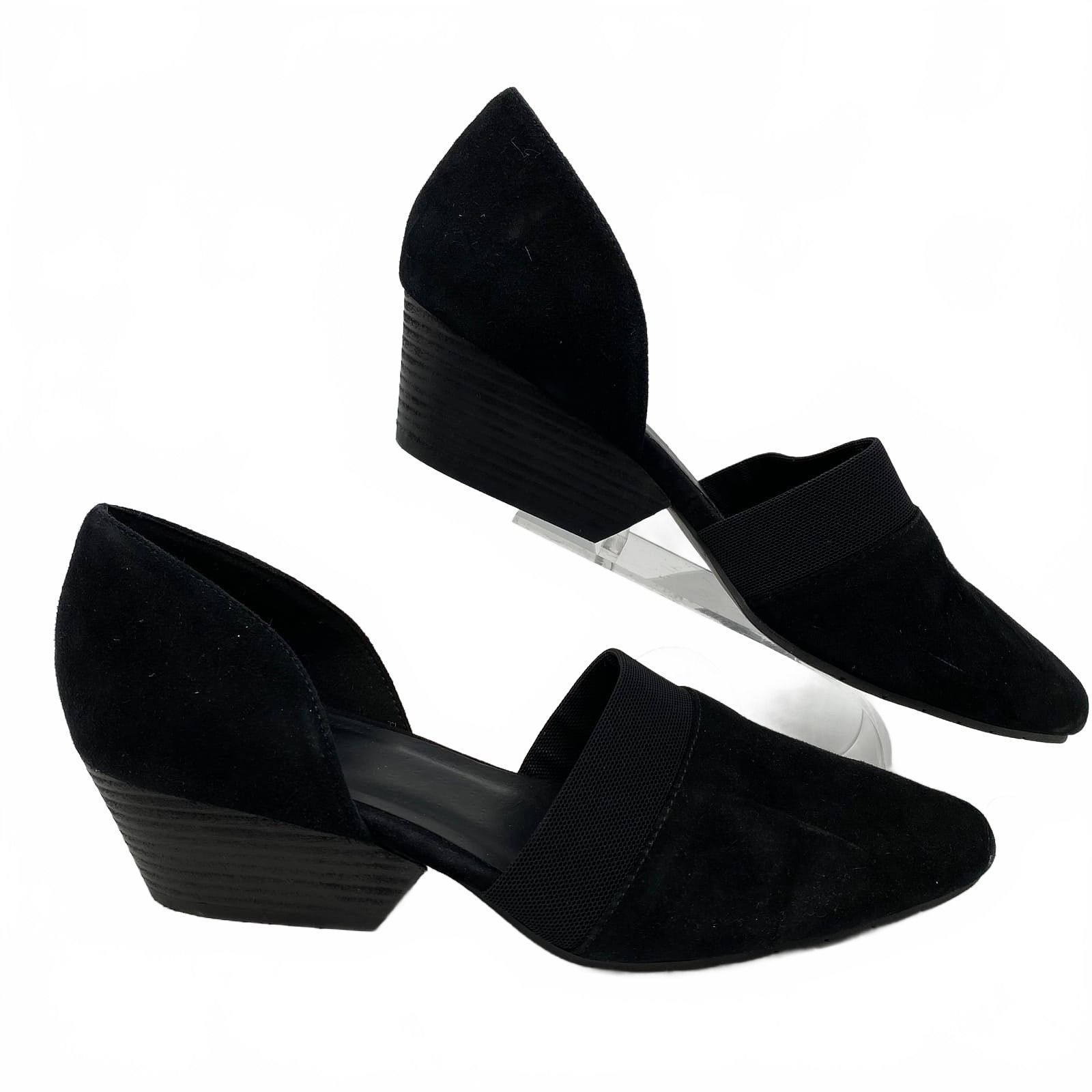 Eileen Fisher Black Suede Hilly d’Orsay Heels